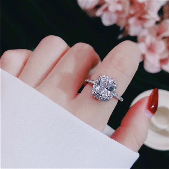 ¥ Bridal S925 silver cz diamond RING - Picture 3 of 9